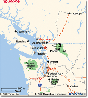 Map of Northwestern Washington